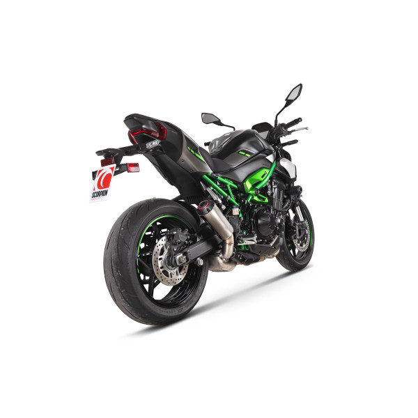 Scorpion Exhaust Kawasaki Z900 Euro 5+ 2025 - 2025 Red Power Slip-on Titanium Sleeve